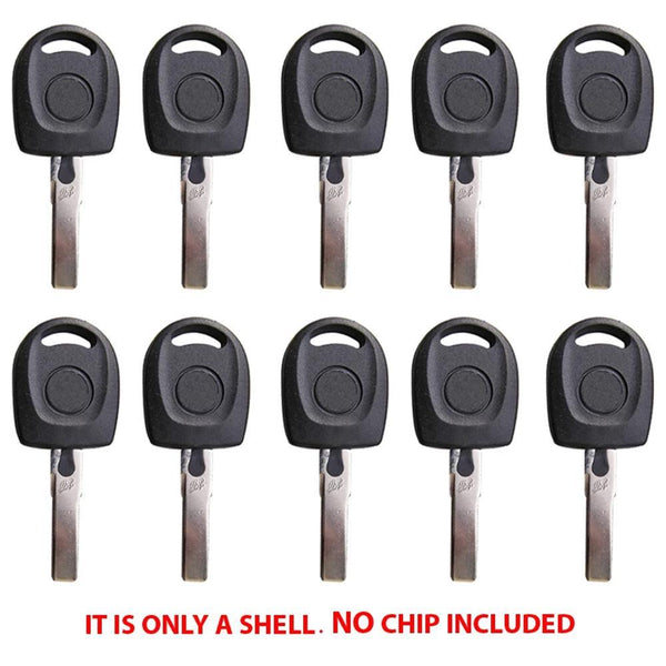 HU66 Transponder Key Shell for Audi/Volkswagen-(10 Pack) - IQ KEY SUPPLY